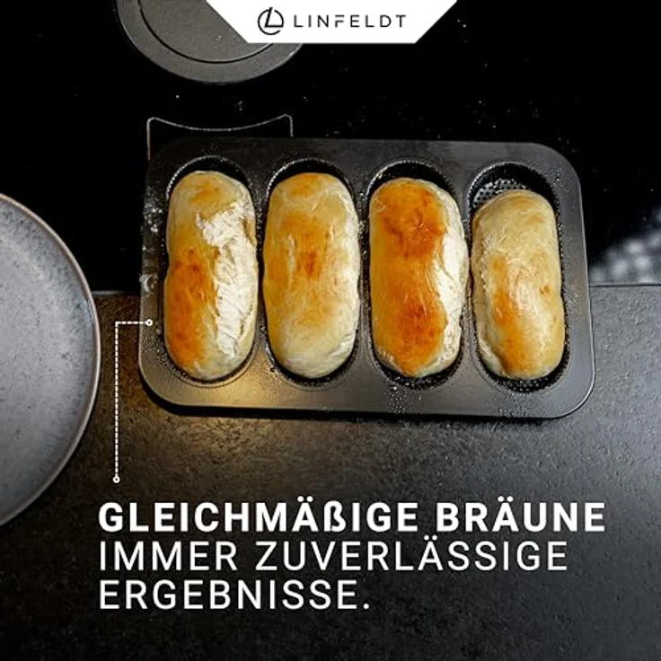 LINFELDT Baguetteblech Premium Baguette / Hot-Dog Backblech mit Antihaftbeschichtung – Bild 6