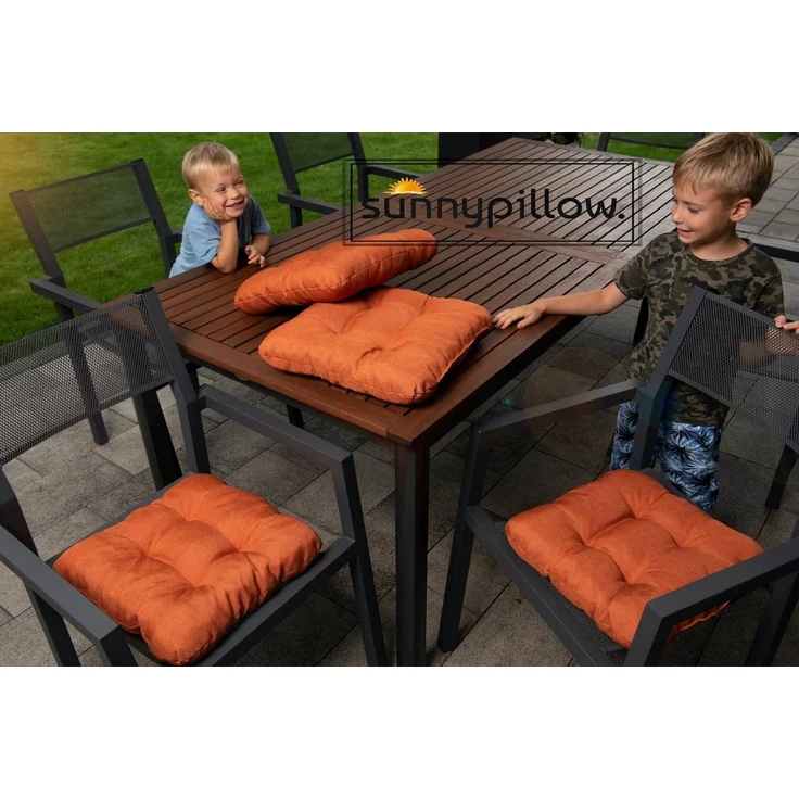 sunnypillow Stuhlkissen 4er Set Stuhlkissen 45x45 cm Bequeme 8cm, Polsterauflage Auflage für Stühle / Bänke – Bild 2