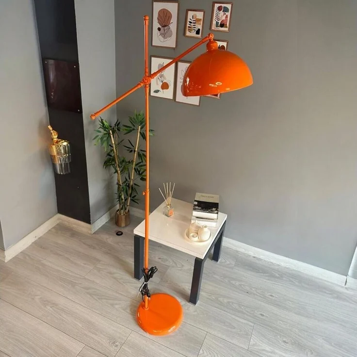 Bamyum Stehlampe Stehlampe aus Metall mit E27, verstellbarer Lampenschirm, ohne Leuchtmittel, E27, verstellbarer Lampenschirm, Stehluchte mit Ablage – Bild 2