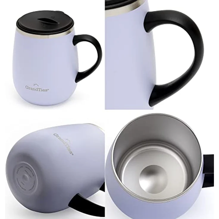 Grandties Isolierter Kaffeebecher mit Griff, Schiebedeckel für spritzwassergeschützte 473 ml, Form Thermosbecher mit doppelwandigem Vakuum-Edelstahl, hält Getränke heiß & kalt–Sanctuary – Bild 11