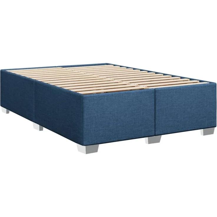 vidaXL Bettgestell ohne Matratze Blau 140x190 cm Stoff 3284477 – Bild 2