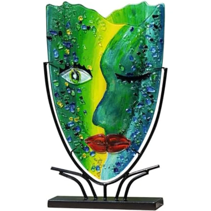 Laure TERRIER Vista Vase, 48 cm hohe Dekovase aus grünem Glas, originelles Design für einzigartige Dekoration