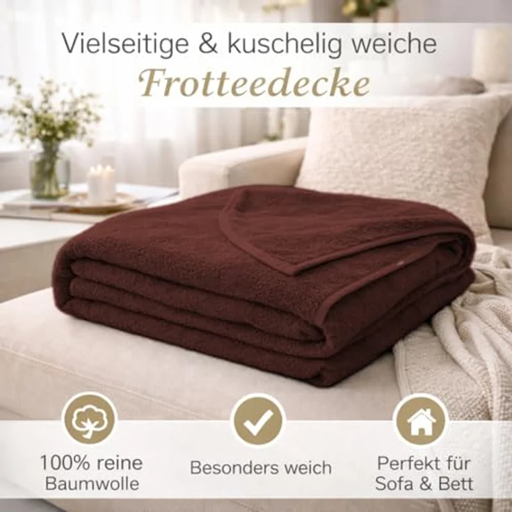 Wohndecke Frotteedecke, KiGATEX, 100% Baumwolle, 150 x 200 cm – Bild 5