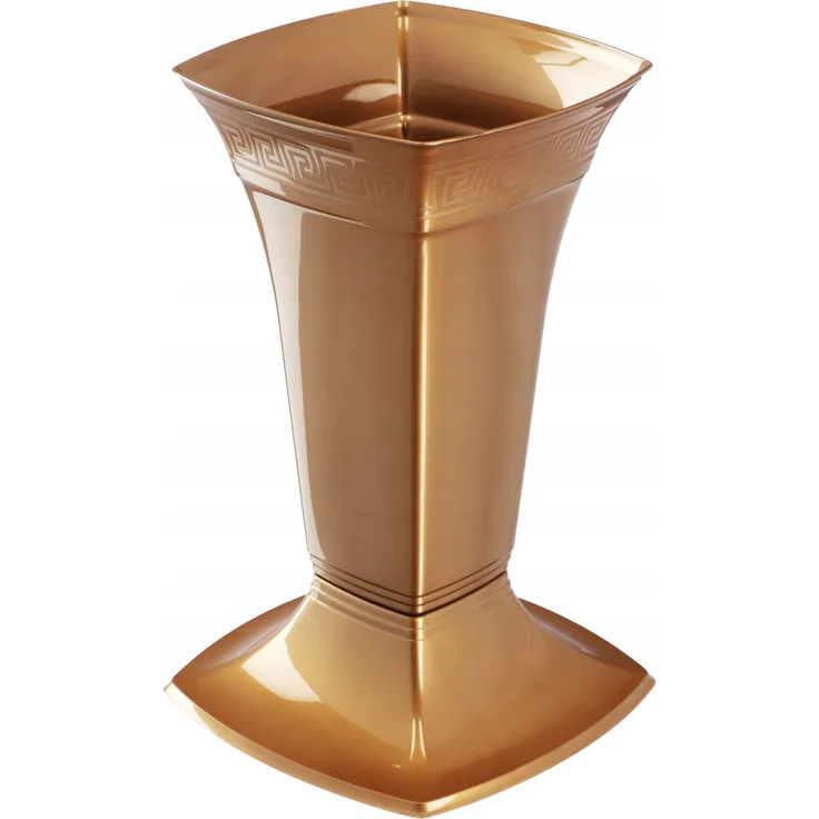 KADAX Vase für Friedhofsphiole, Grabstein, 30 cm, Gold – Bild 1