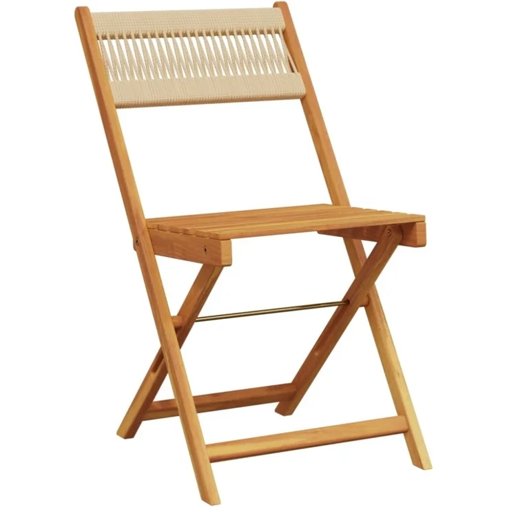 vidaXL Bistrostühle 2 Stk. Beige Massivholz Akazie und Kordel 367680 – Bild 7