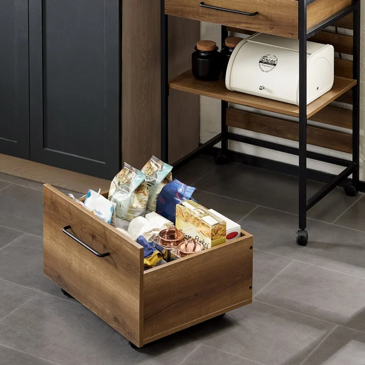 SoBuy FKW118-PF Küchenwagen, Spanplatte, Melamin, Braun, 60 x 90 x 45 cm – Bild 5