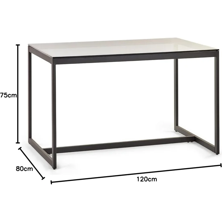 Julian Bowen Esstisch Chicago, Rauchglas/Schwarz, Einheitsgröße – Bild 6