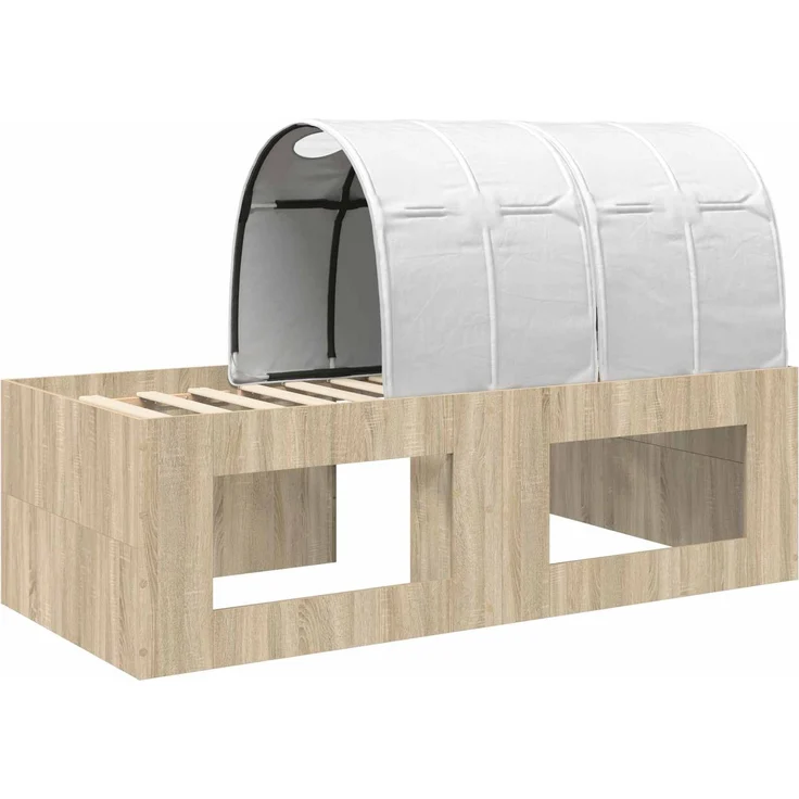 vidaXL Bett mit Tunnel 3 Stk. Artisian Eiche und Weiß Holzwerkstoff 3423665 – Bild 8