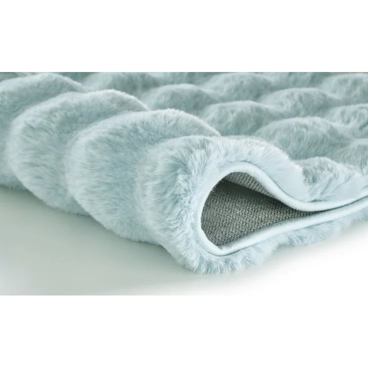 Kleine Wolke Badematte Cloud, Höhe 28 mm, rutschhemmend beschichtet, fußbodenheizungsgeeignet, Polyester, rechteckig, Badteppich, Uni Farben, Hoch-Tief Effekt, besonders weich – Bild 3