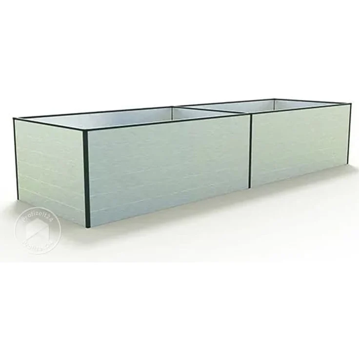 GFP Aluminium Hochbeet KINGSIZE DANIELA - 387 x 119 x 77 cm - Alu natur, Stecksystem, langlebig – Bild 2