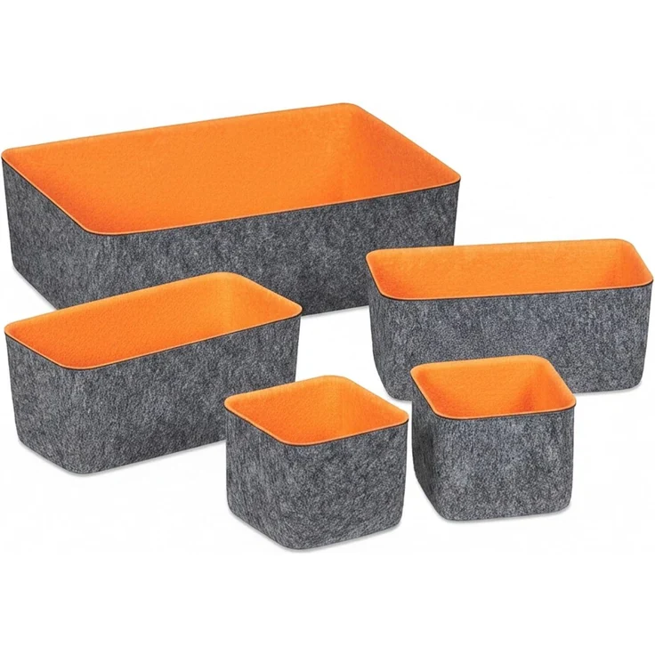 Relaxdays 5-teiliger Schubladen Organizer Filz – Bild 8