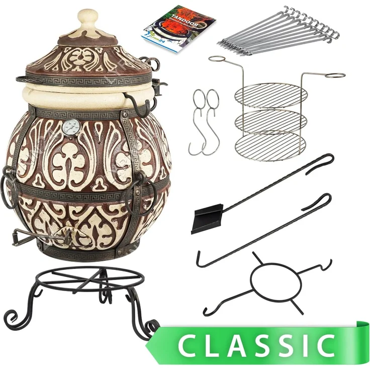 Tandoor Attika Lehmofen aus Schamott mit Zubehör Classic 7-teilig – Bild 1