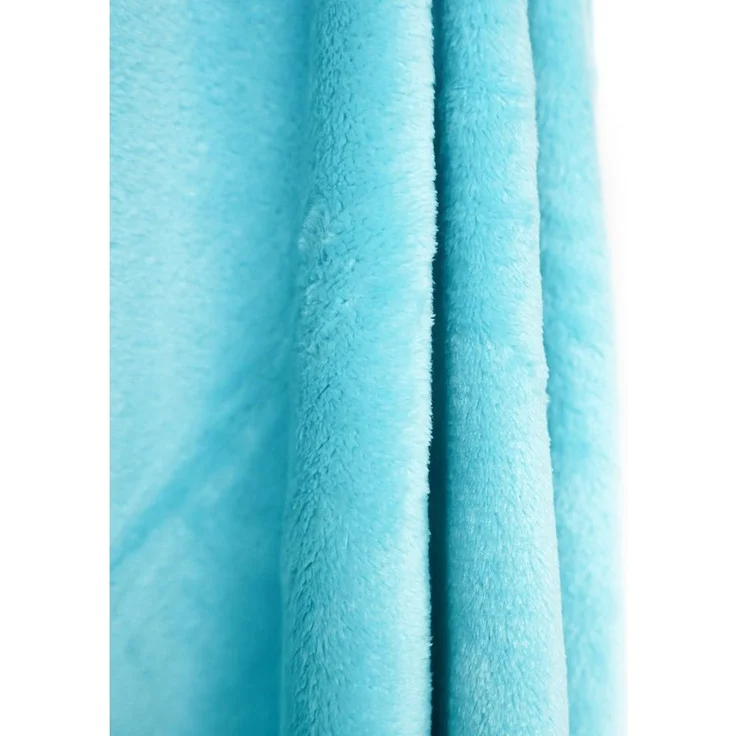 Kuschelige Decke 270x230 cm Fleecedecke Wohndecke aus Polyester Tagesdecke Petrol – Bild 2