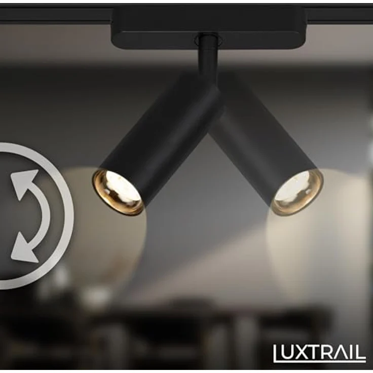 Briloner Luxtrail Schienensystem, Komplettset mit 4x schwenkbaren LED Spots und 2x höhenverstellbaren LED Pendel, Schwarz, 3m – Bild 4