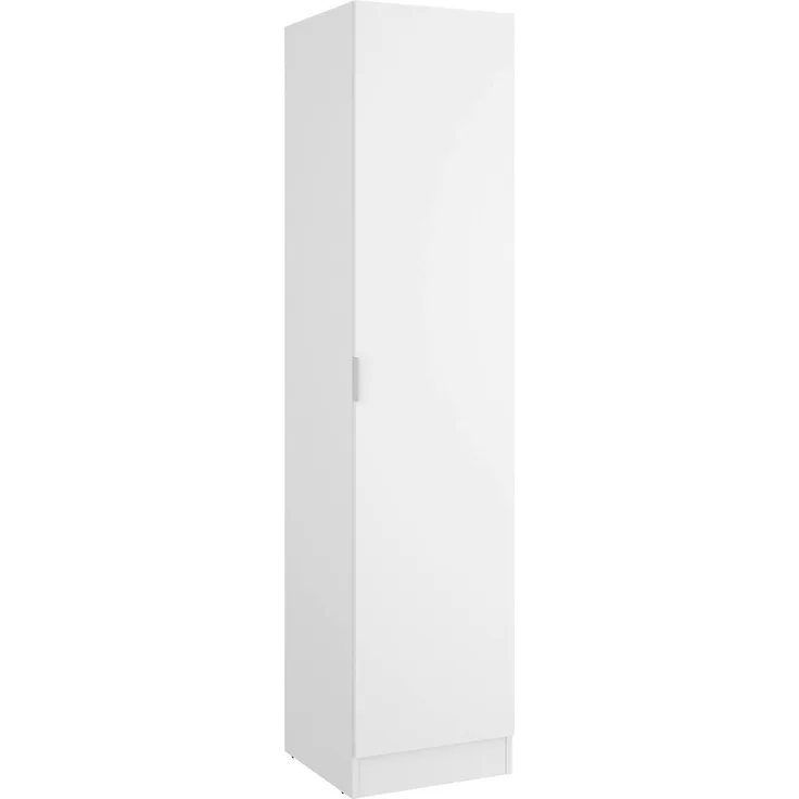 Dmora 1-Tür Mehrzweckschrank Nxy, Kleiderbügel für Schlafzimmer, Multifunktionsschrank, 41x52h184 cm, Weiß