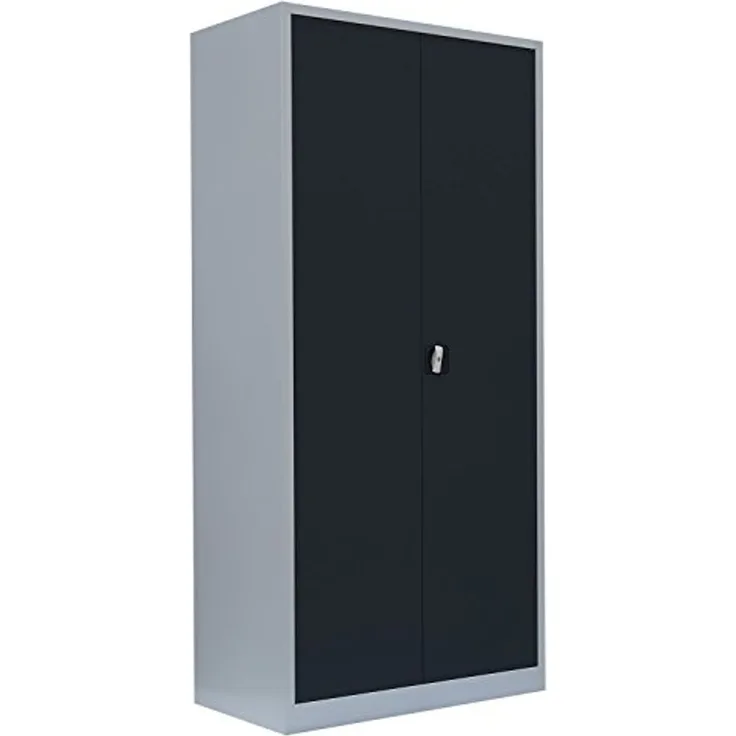 Stahl-Aktenschrank Metallschrank abschließbar Büroschrank Stahlschrank Lichtgrau/Anthrazit 1950 x 925 x 422 mm 530348