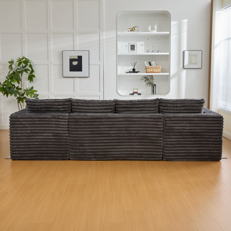 ZUBALIYA Wohnlandschaft 155x88 cm, mit Samtbezug, mit Cordbezug, mit breiten Armlehnen, mit Schaumstoffpolsterung – Bild 14