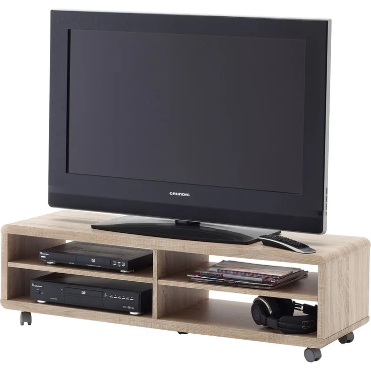 TV-Board >Jeffrey< in Eiche sägerau aus MDF - 120x35x39cm (BxHxT)