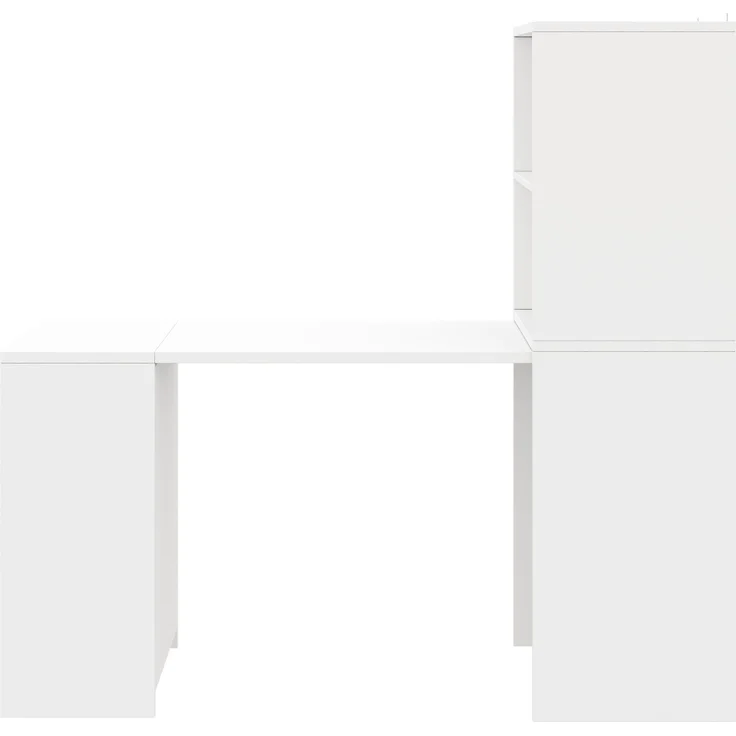 Schreibtisch 130x51x137 cm, klappbar mit Bücherregal und 4 offenen Fächern – Bild 6