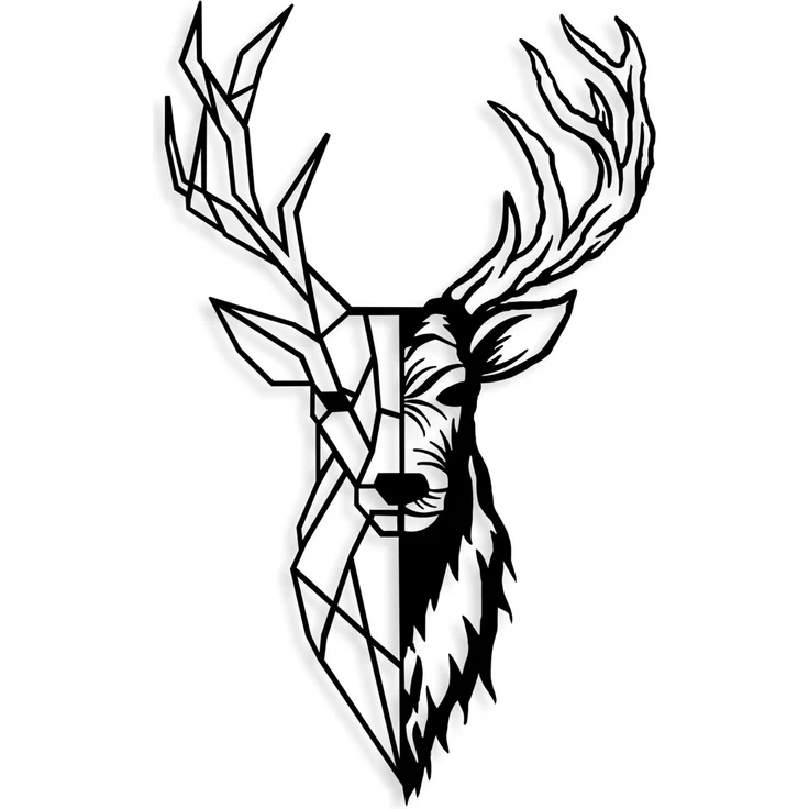 Wallity 'Red Deer 2' Dekoratives Wandaccessoire aus Metall, Schwarz, 70 x 42 cm – Bild 5