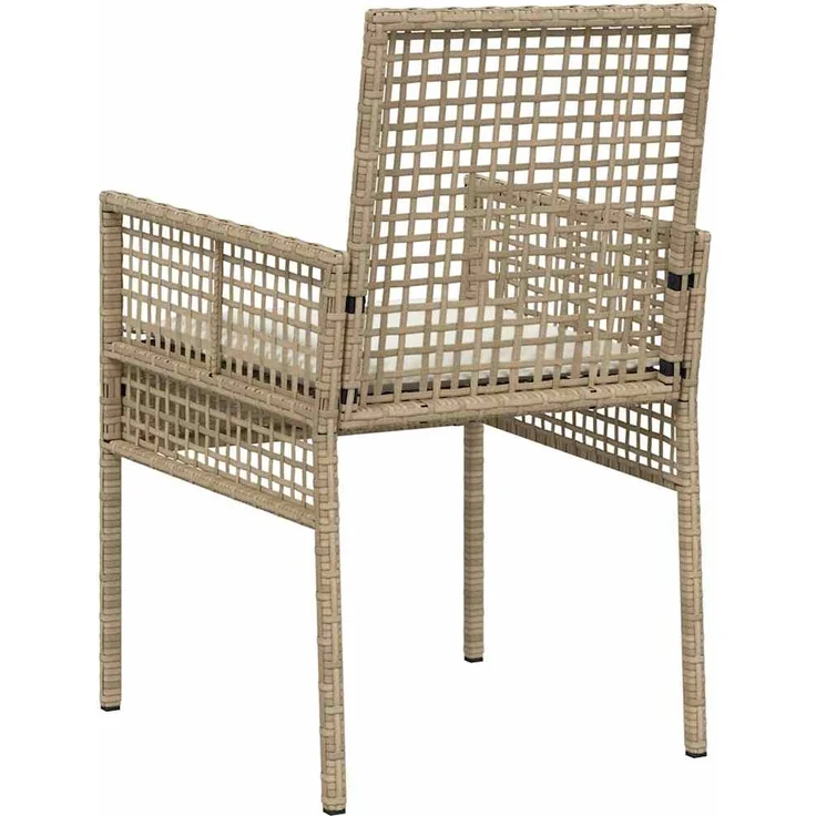 vidaXL Gartenstuhl mit Kissen 2 pcs Beige 55 x 53 x 85 cm Poly-Rattan 42003449 – Bild 6
