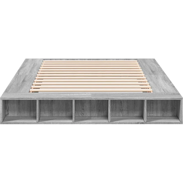 vidaXL Bettgestell Grau Sonoma 140x200 cm Holzwerkstoff 3280480 – Bild 4