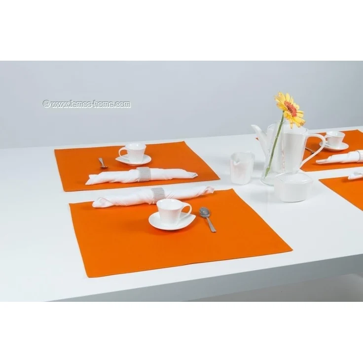 Lemos Home Platzset Tischset Platzdeckchen 4 Stück ca. 46x36 cm aus Baumwolle Viele Farben (Orange) – Bild 4