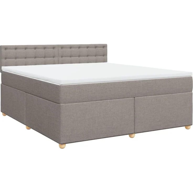 vidaXL Boxspringbett mit Matratze Taupe 180x200 cm Stoff 3289077 – Bild 3
