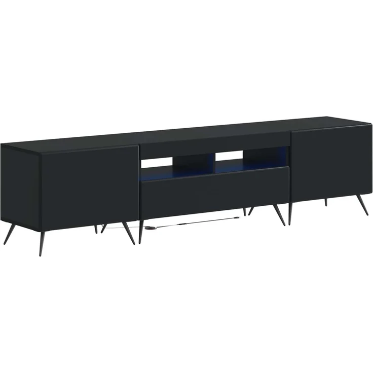 vidaXL LED-TV-Schrank BREDA 3 stk. Schwarz Holzwerkstoff 3416919 – Bild 2