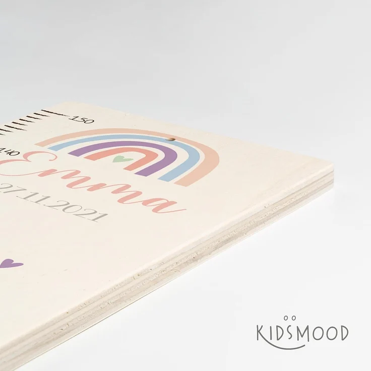 KIDSMOOD - Messlatte für Kinderzimmer Personalisiert, 70-140 cm - Messlatte Kinder Holz personalisiert Mit Namen für Baby- & Kleinkinderzimmer - Individuelles Geschenk für Kinder und Babys zum Geburt – Bild 7