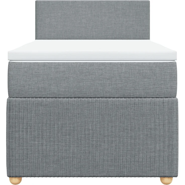 vidaXL Boxspringbett mit Matratze Hellgrau 90x200 cm Stoff 3287332 – Bild 4