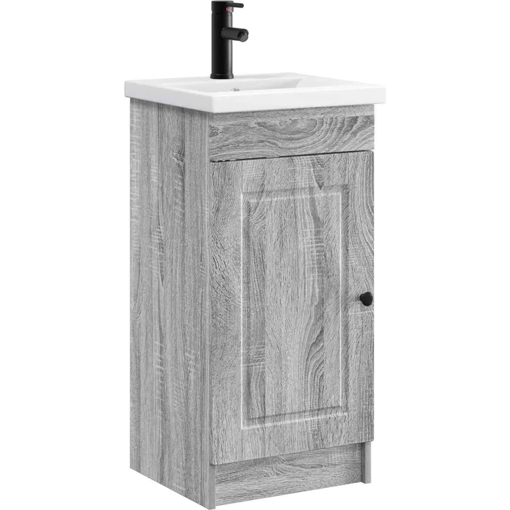 vidaXL Badezimmerschrank mit Waschbecken Grau Sonoma 42 x 40 x 84,5 cm 890060
