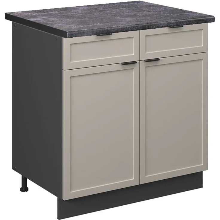 Küchenunterschrank Fame-Line GrauBeige 80 cm , AP Anthrazit Vicco – Bild 1