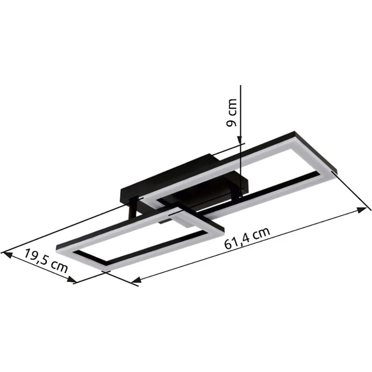 LED Deckenleuchte, schwarz, opal, L 61,4 cm – Bild 9