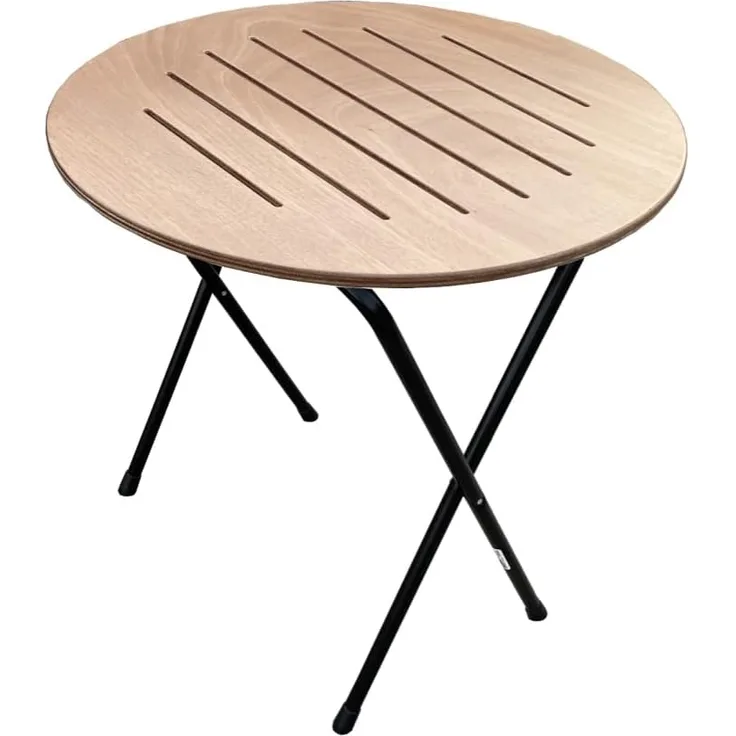 CASTELMERLINO Tisch Silvia Klapptisch, Metall, Okume Naturale, Rotondo