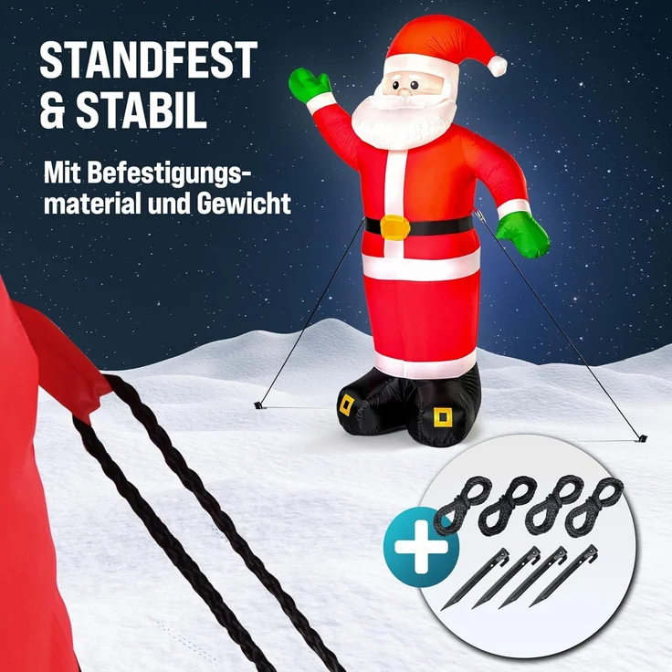 Monzana Weihnachtsmann mit Beleuchtung XXL aufblasbar – Bild 5