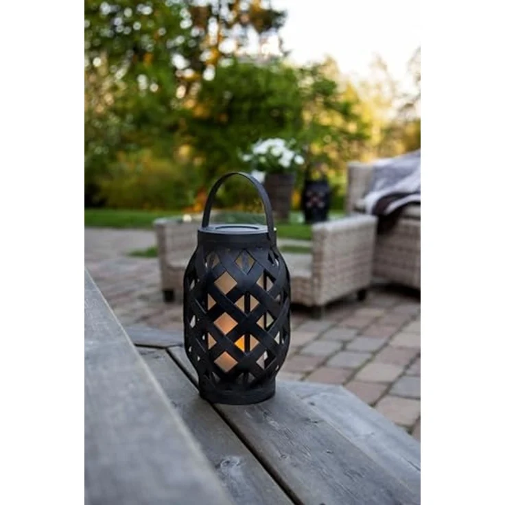 Garten-Laterne FLAME L black, Feuer-Effekt & Timer – Bild 2