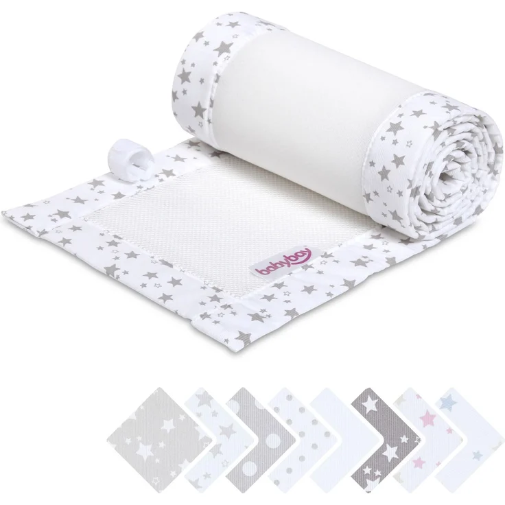 babybay Nestchen 3D Mesh-Piqué passend für Modell Boxspring XXL, weiß Sterne perlgrau
