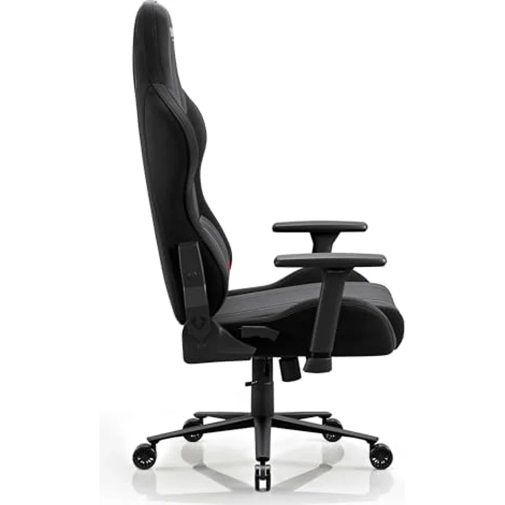 Diablo Gaming Stuhl ergonomisch groß bis 160 kg Stoff atmungsaktiv für große Menschen Drehstuhl mit Lendenstütze Memory Foam Kopfkissen 3D Armlehnen verstellbar bis 140 Grad Burned Black – Bild 5