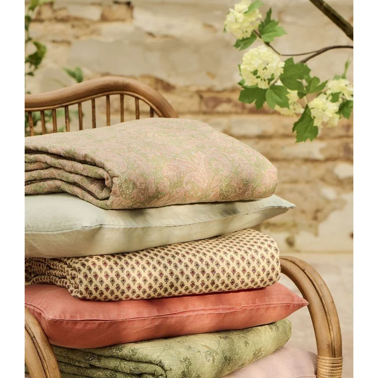 Ib Laursen - Decke Quilt Tagesdecke 180x130cm Rosa Grün Paisleymuster 07907-00 – Bild 2