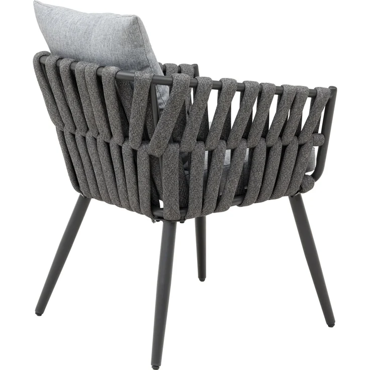 Gardissimo Nizza 2er-Set Rope Alu Loungesessel Dining Gartenstuhl grau – Bild 3