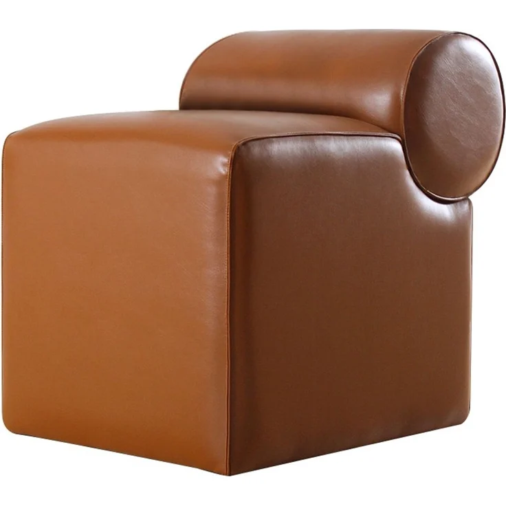 Hanah Home 'Rohin Deri Puf - Brown' Pouffe, Braun, 45 x 56 x 60 cm – Bild 6
