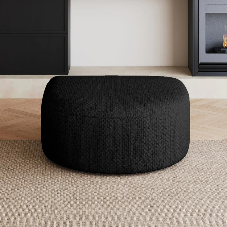 Y168-OTTOMAN-BLACK 1ottoman Black--Schwarz--87x84x38cm--YOUDENOVA – Bild 2