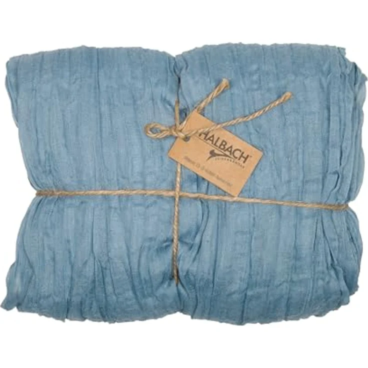 Halbach Seidenbänder Tischläufer | Breite: 70 cm Länge: 3 m | waschbarer Tischläufer für Hochzeiten, Geburtstage oder Tischdeko | schmale Tischdecke in Baumwoll-Optik | Farbe: verwaschendes Jeansblau – Bild 2