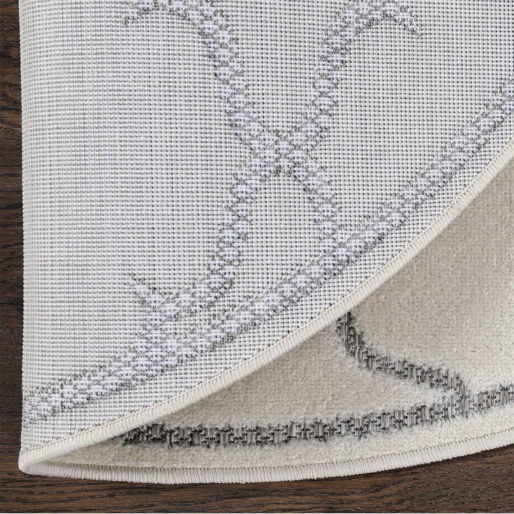 Sanat 'Berlin' Teppich, Höhe: 6 mm, In -und Outdoor geeignet, Creme, 120 cm (Rund) – Bild 4