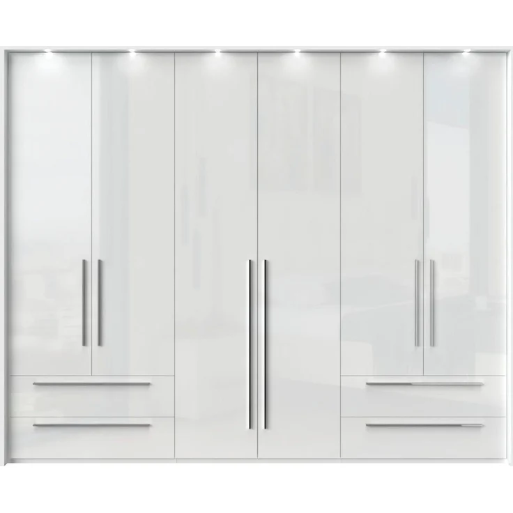 Places of Style Drehtürenschrank Piano weiß, Inklusive Beleuchtung. in 2 Breiten mit jeweils 4 Schubladen – Bild 2