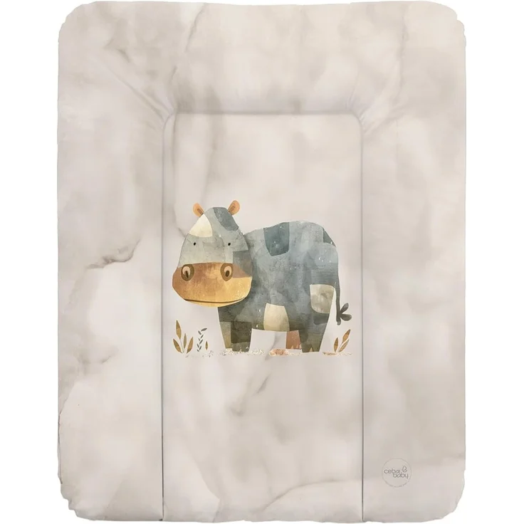 Ceba Baby® weiche Wickelauflage 50x70 cm - Baby Wickelunterlage - Wickeltischauflage für Junge und Mädchen - Wasserdicht, abwaschbar - OEKO-TEX® Standard 100 - Made in EU - Gemütliches Nilpferd – Bild 1