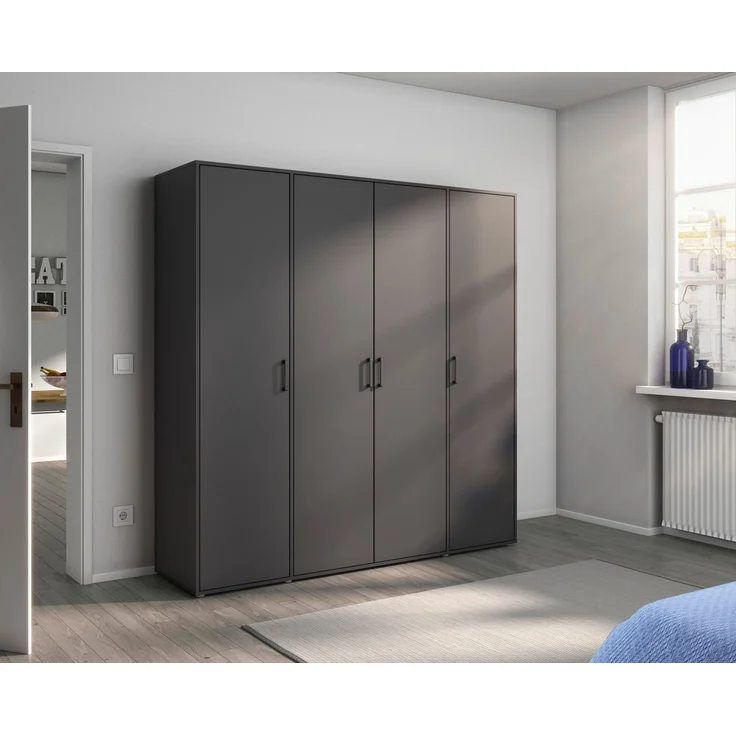 Rauch Möbel 'Voyager' Kleiderschrank, Holz, Grau Metallic, Zubehör Classic, Breite 187 cm | ohne Schubladen – Bild 2