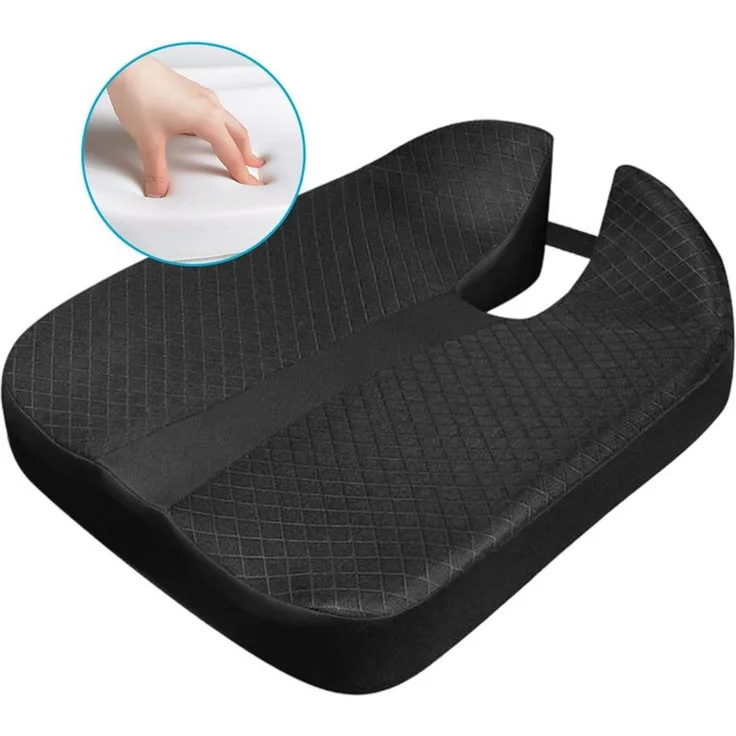 OSTWOLKE Sitzkissen für Autositz Fahrer - Ergonomische Sitzerhöhung aus Memory-Schaum, Anti-Rutsch-Sitzkissen mit U-Form Design
