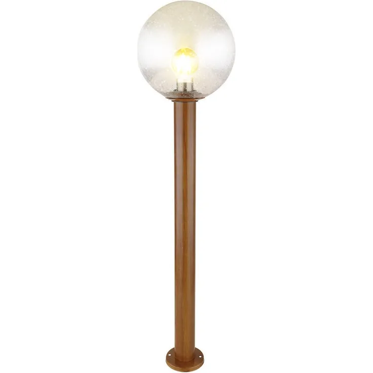 Außenleuchte Stehlampe, Glas Holzoptik braun, DxH 25x100 cm